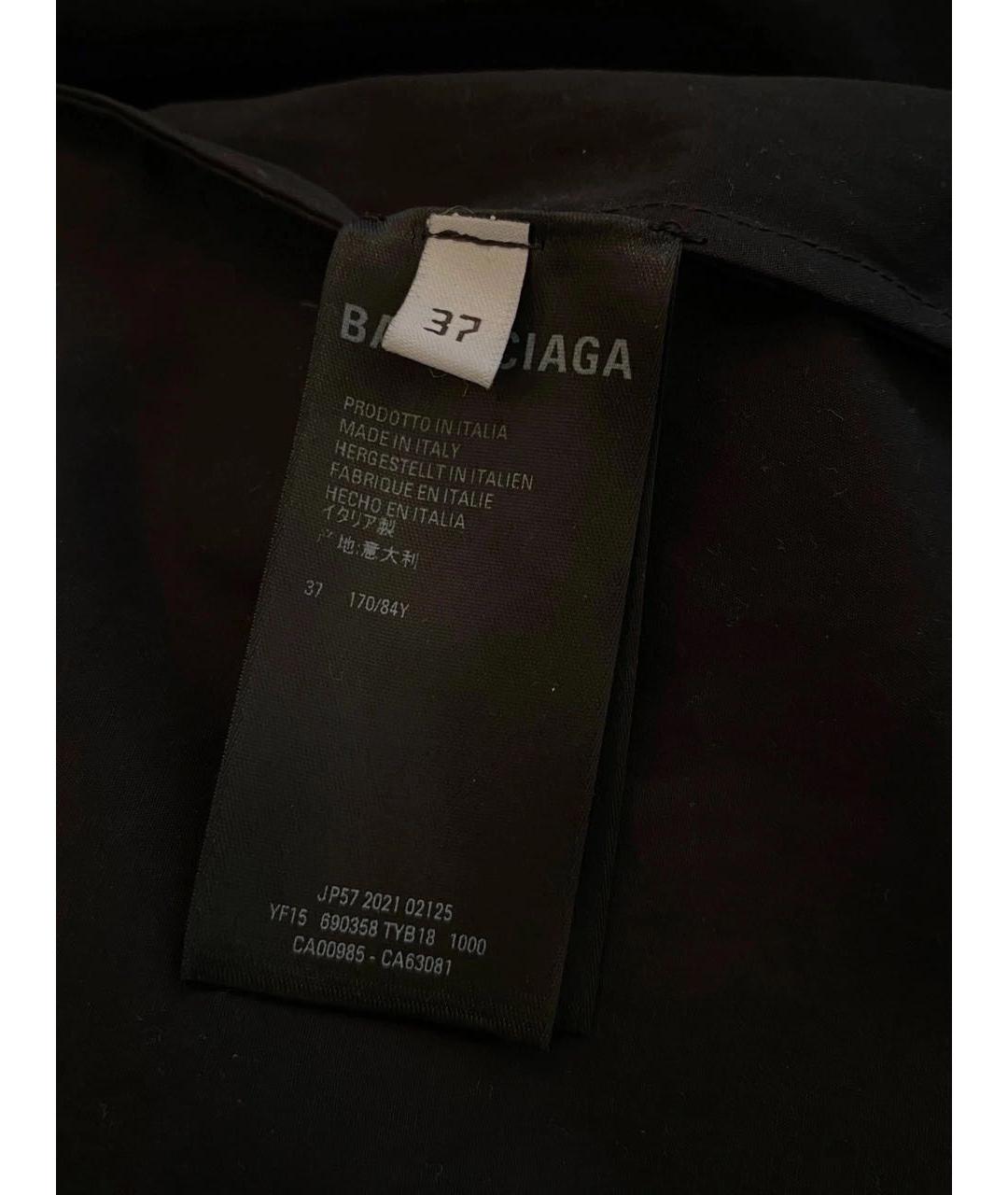BALENCIAGA Черная хлопковая кэжуал рубашка, фото 5