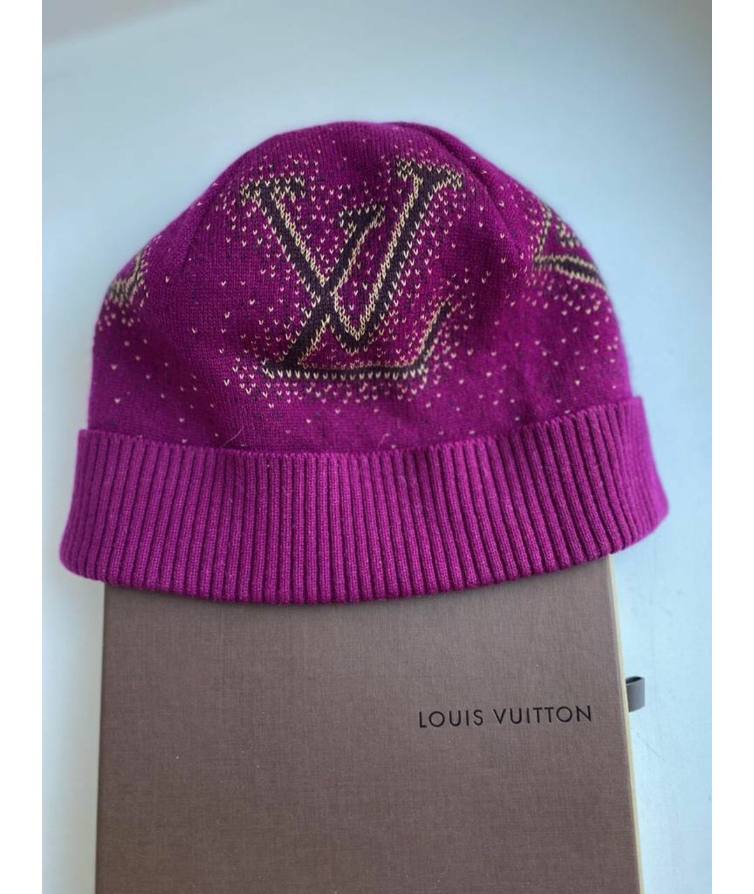 LOUIS VUITTON PRE-OWNED Фиолетовая кашемировая шапка, фото 3