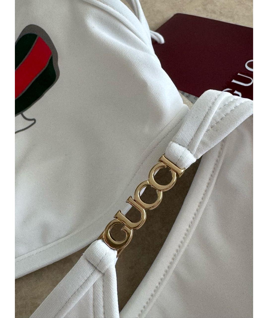 GUCCI Белый полиамидовый купальник, фото 7
