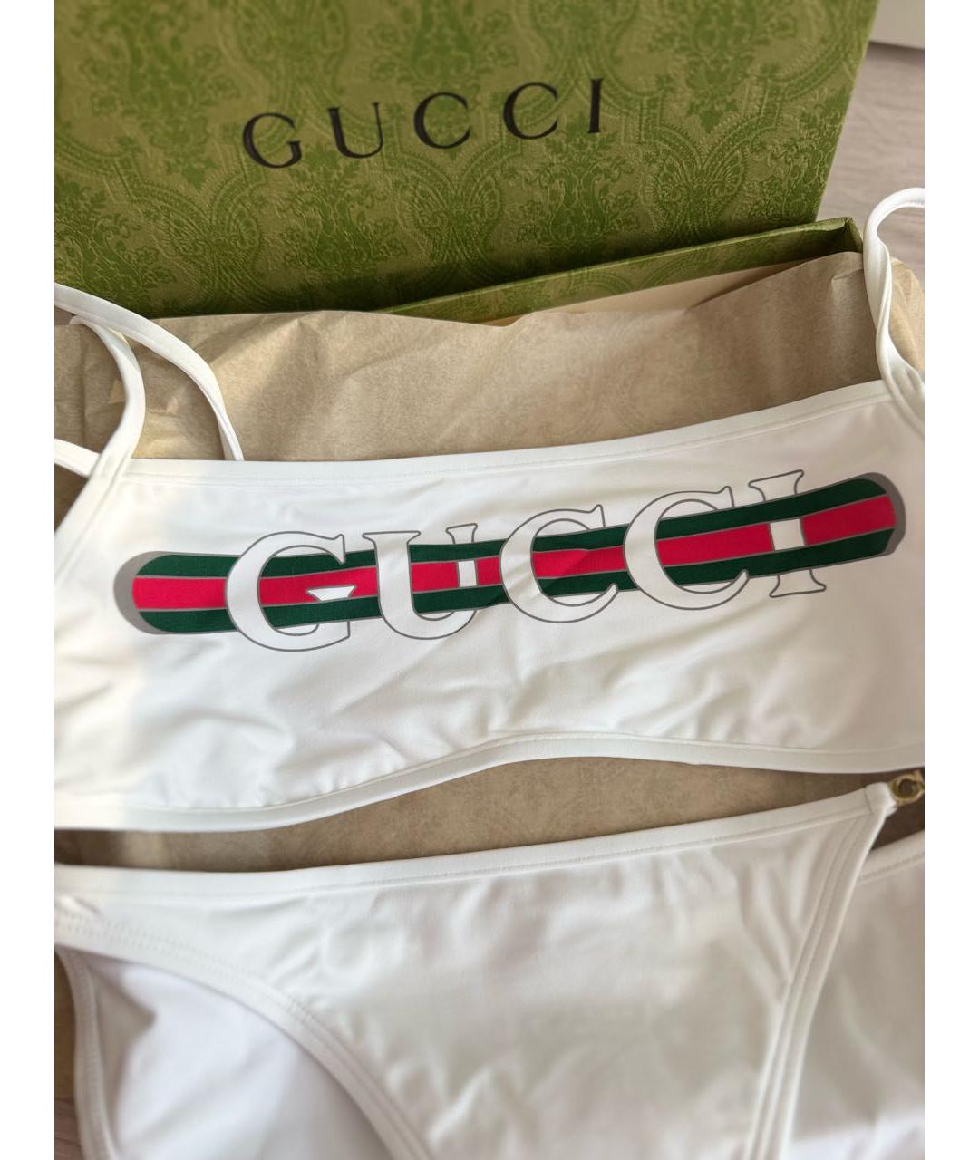 GUCCI Белый полиамидовый купальник, фото 6