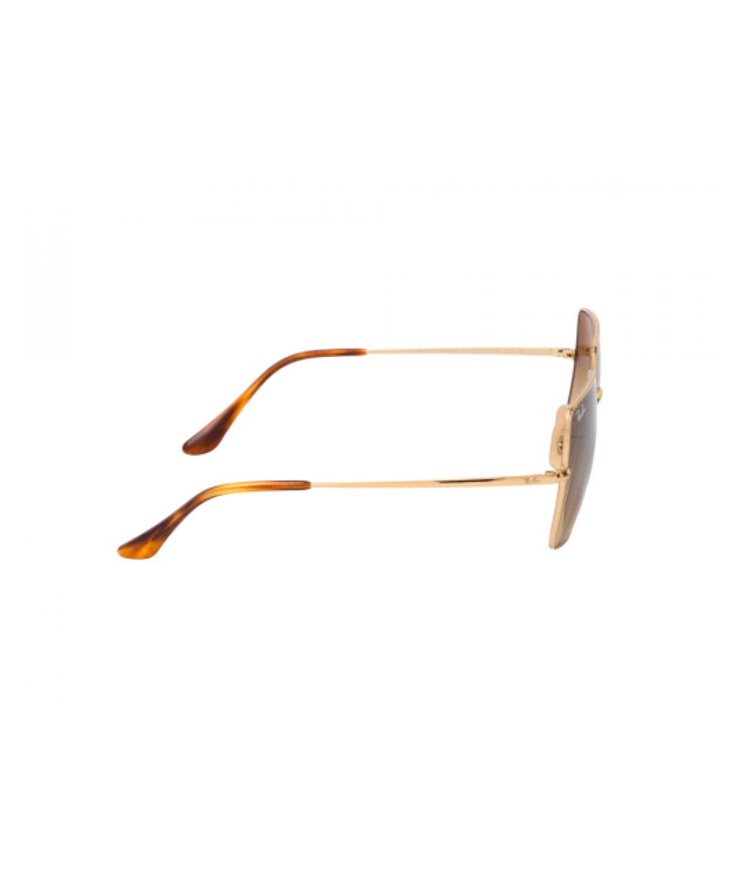RAY BAN Золотые металлические солнцезащитные очки, фото 3