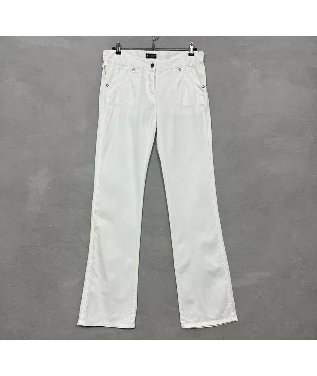 ARMANI JEANS Белые хлопковые джинсы клеш, фото 7