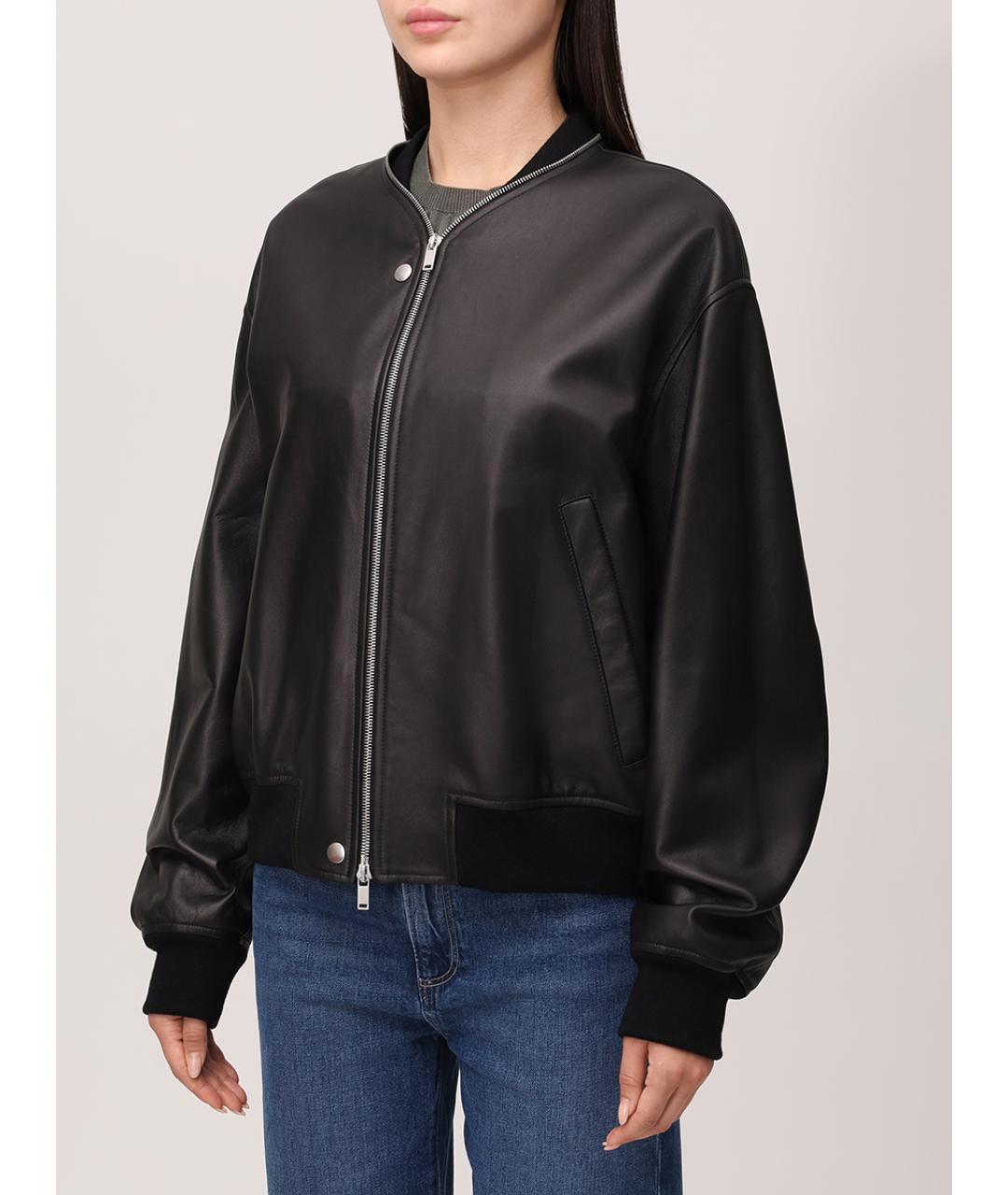 JIL SANDER Черная кожаная куртка, фото 4