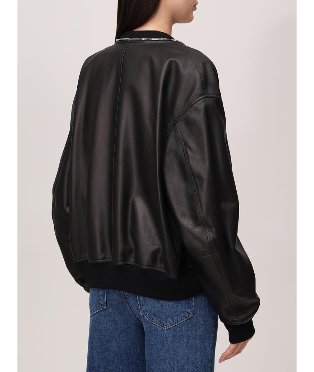 JIL SANDER Черная кожаная куртка, фото 3