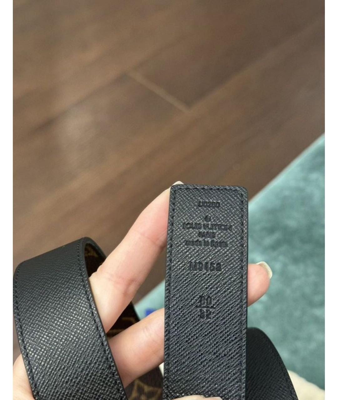 LOUIS VUITTON Черный кожаный ремень, фото 3