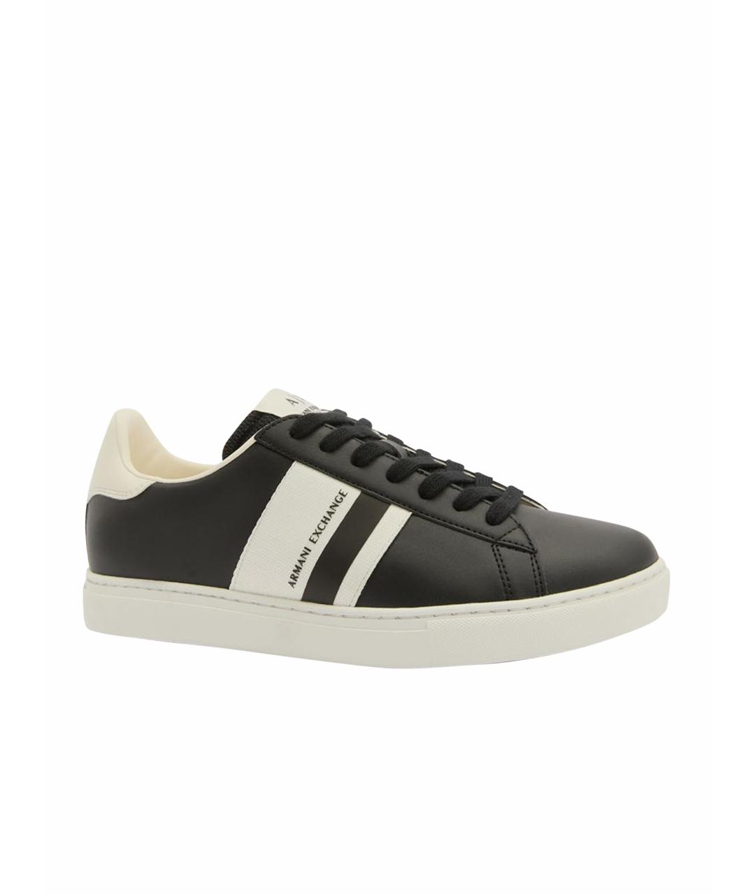 ARMANI EXCHANGE Черные низкие кроссовки / кеды из искусственной кожи, фото 1