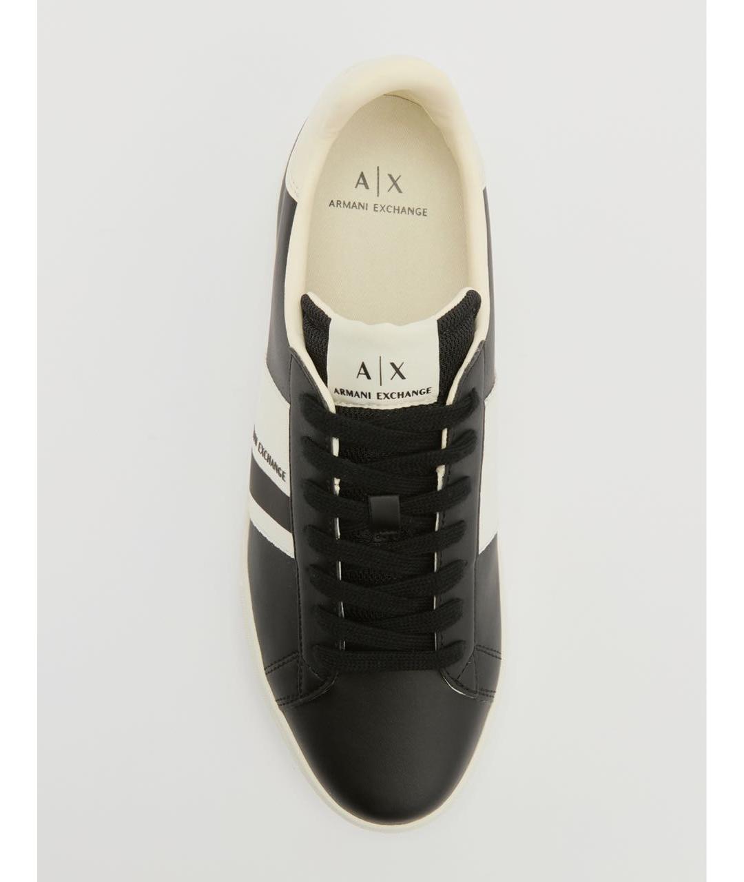 ARMANI EXCHANGE Черные низкие кроссовки / кеды из искусственной кожи, фото 4