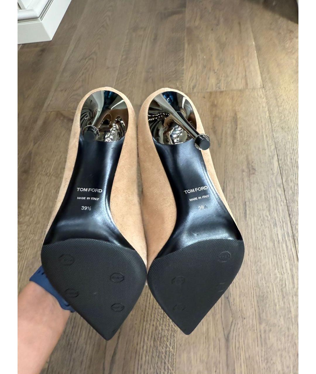 TOM FORD Бежевые замшевые туфли, фото 4
