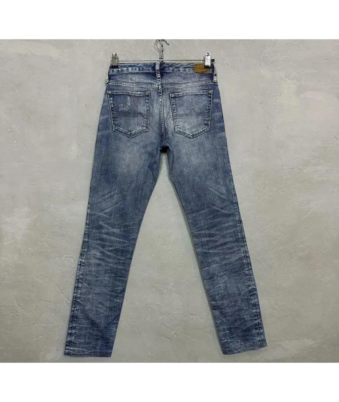 RALPH LAUREN Синие хлопко-эластановые джинсы слим, фото 2