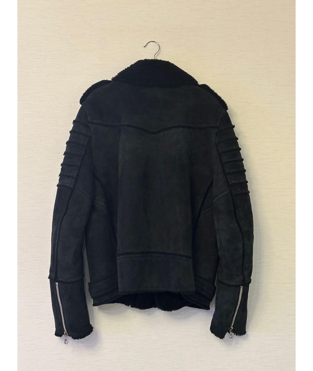 BALMAIN Черная кожаная дубленка/шуба, фото 8