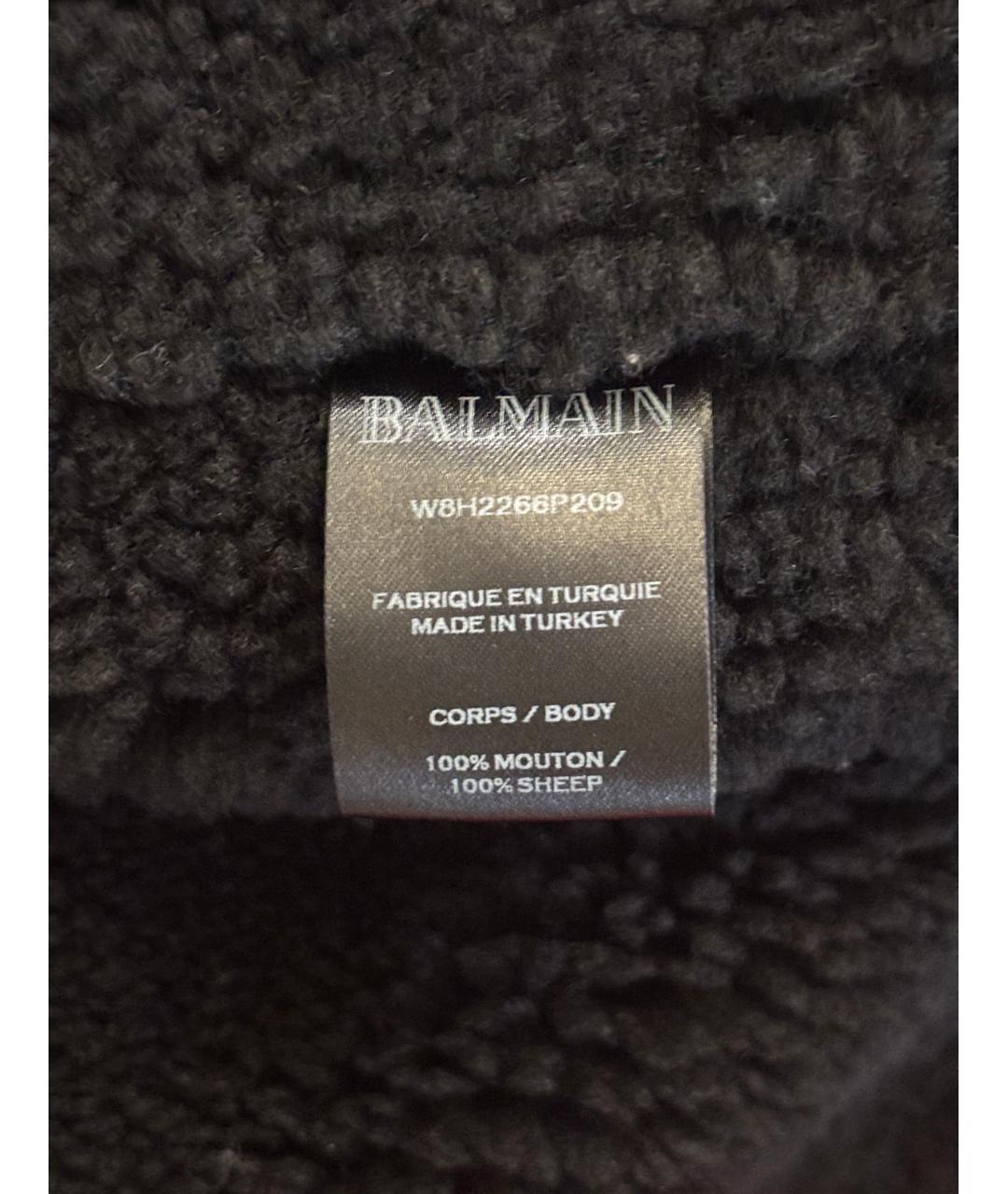 BALMAIN Черная кожаная дубленка/шуба, фото 5