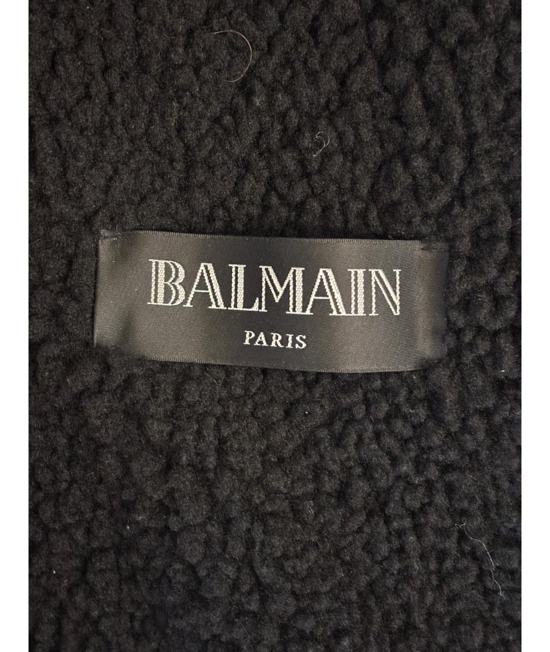 BALMAIN Черная кожаная дубленка/шуба, фото 6