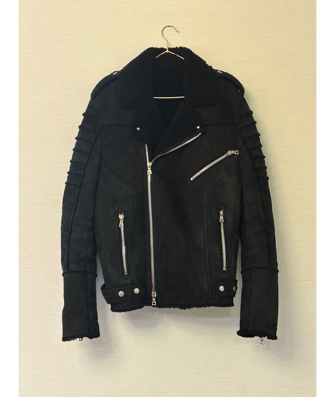 BALMAIN Черная кожаная дубленка/шуба, фото 7