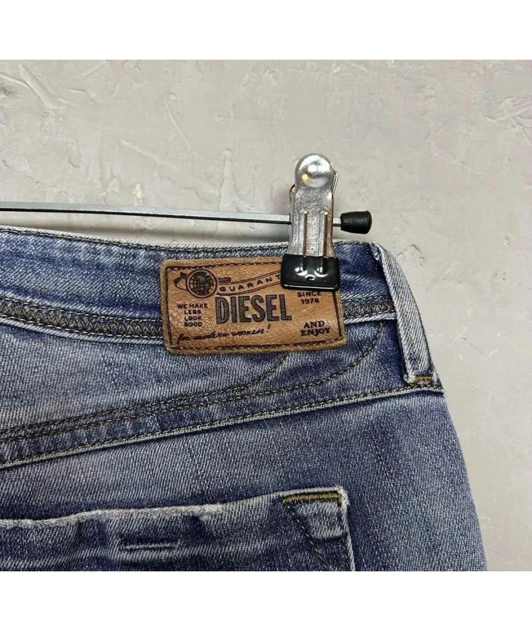 DIESEL Синие хлопко-эластановые прямые джинсы, фото 4