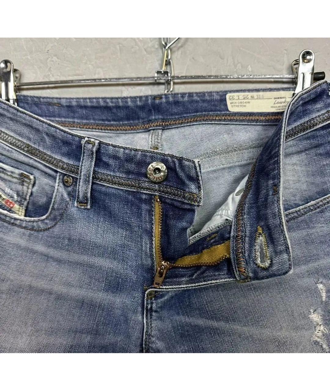 DIESEL Синие хлопко-эластановые прямые джинсы, фото 6