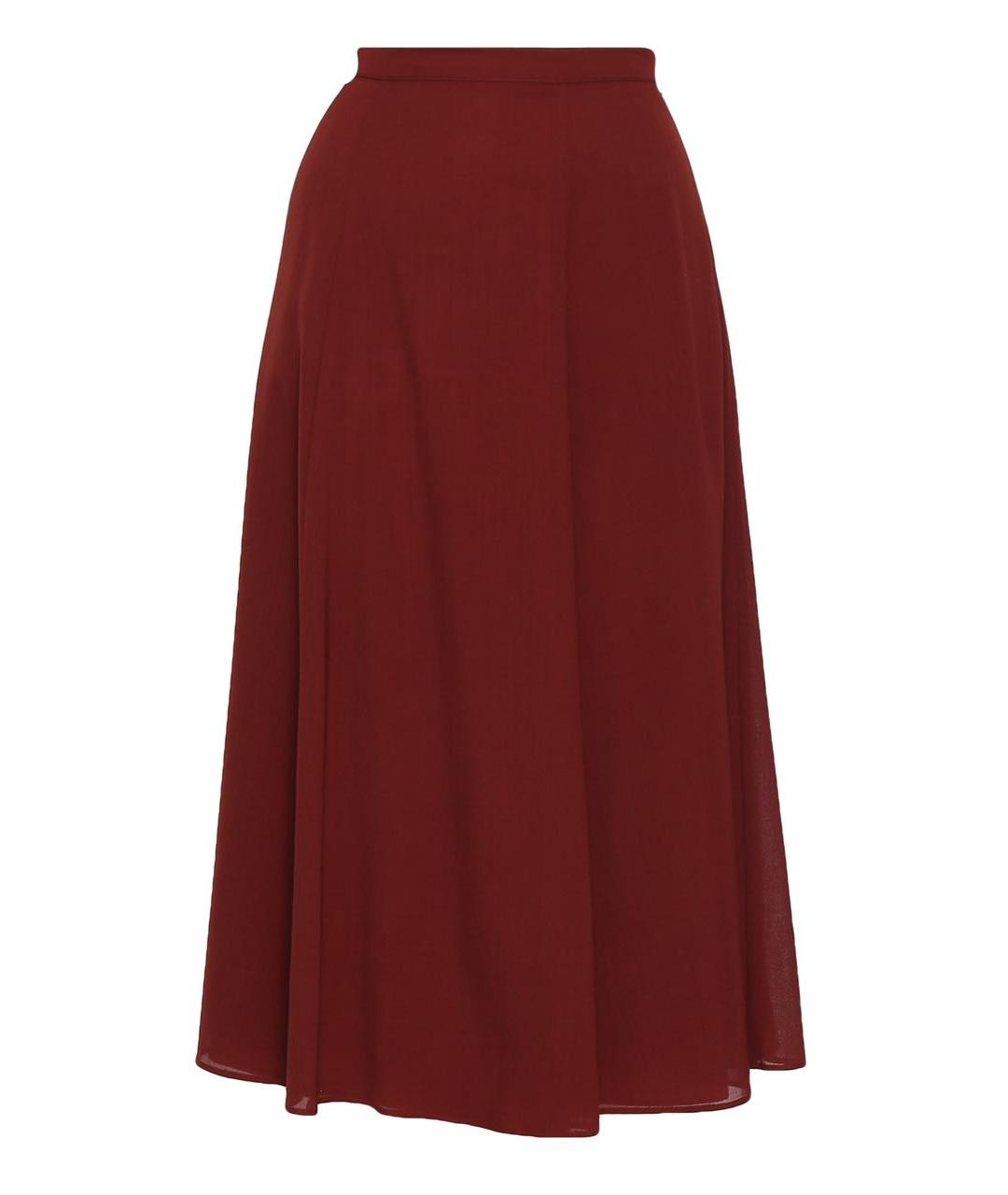 MAX MARA Бордовая полиэстеровая юбка макси, фото 1