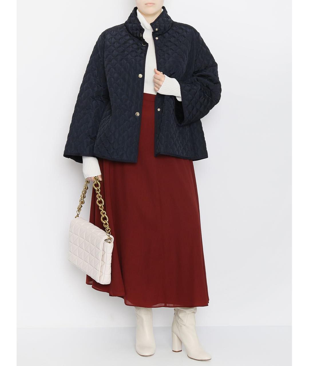 MAX MARA Бордовая полиэстеровая юбка макси, фото 6