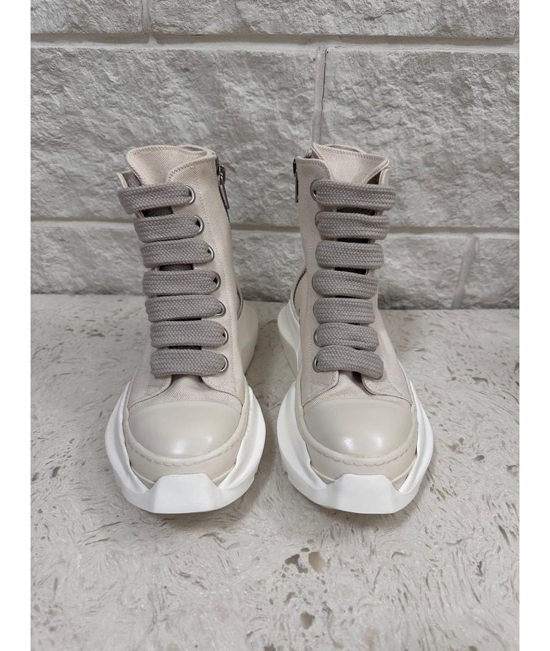 RICK OWENS DRKSHDW Бежевые высокие кроссовки / кеды, фото 2