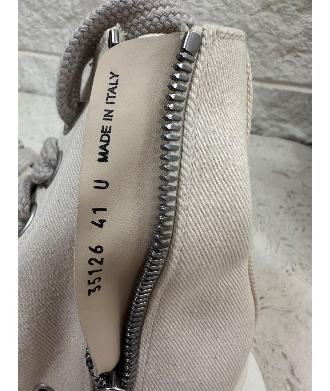 RICK OWENS DRKSHDW Бежевые высокие кроссовки / кеды, фото 6
