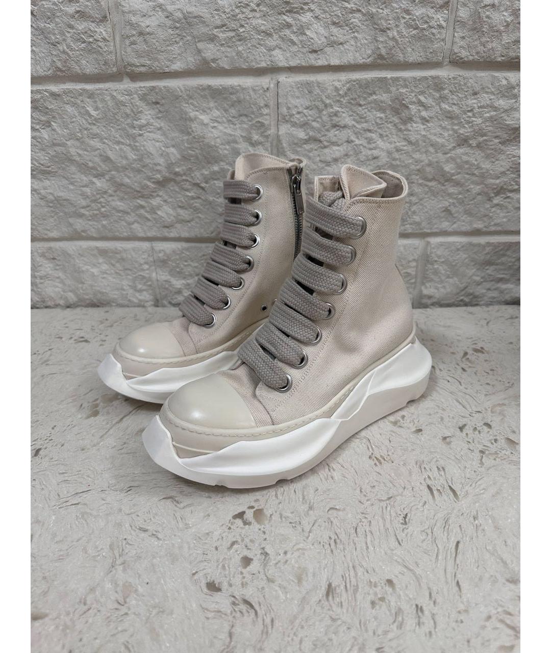 RICK OWENS DRKSHDW Бежевые высокие кроссовки / кеды, фото 9