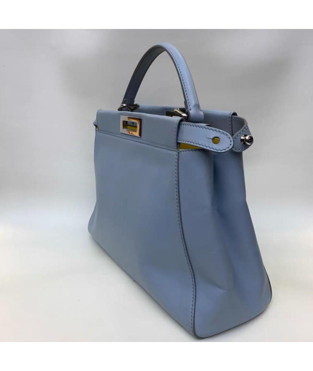 FENDI Голубая кожаная сумка тоут, фото 5