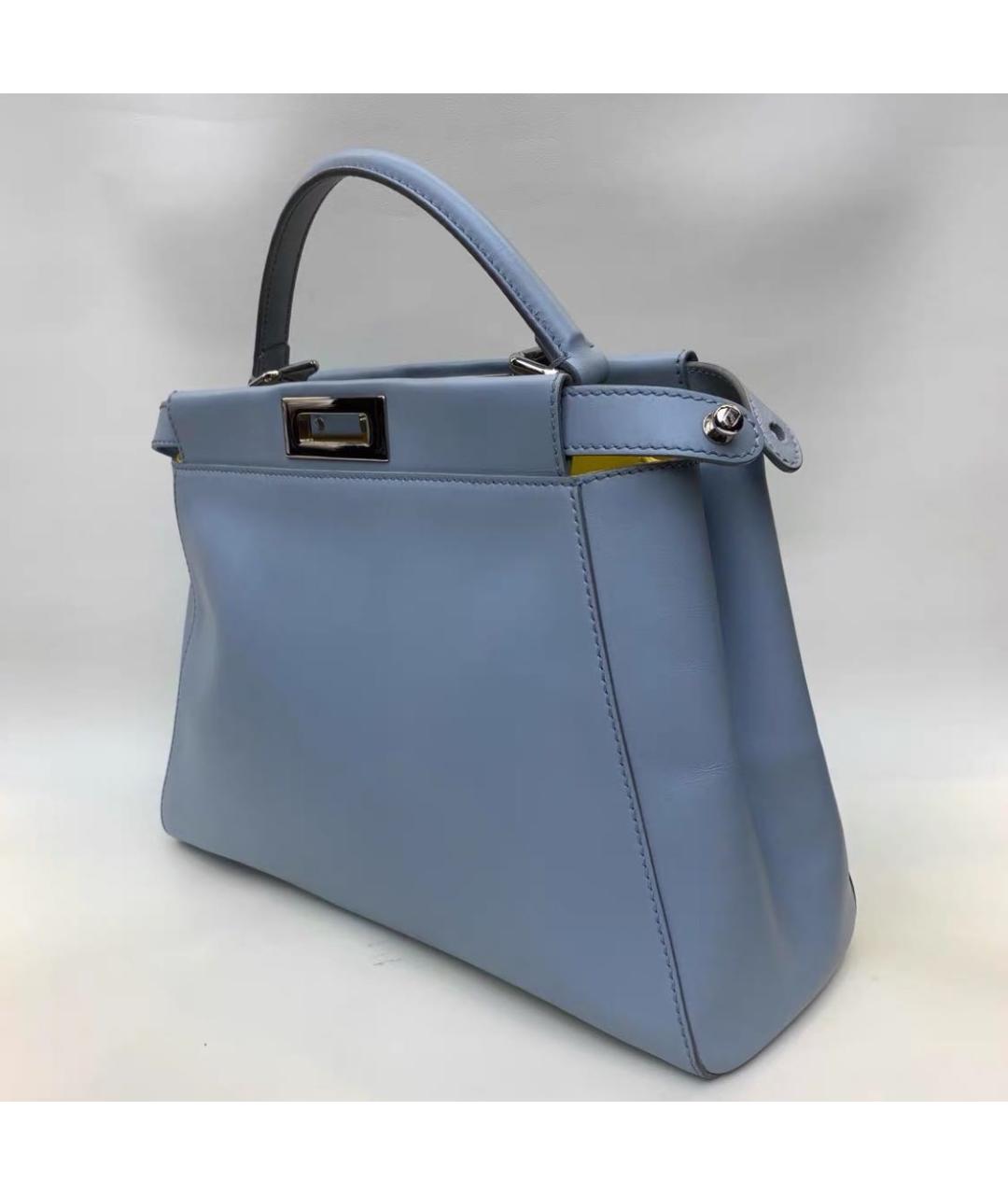 FENDI Голубая кожаная сумка тоут, фото 7