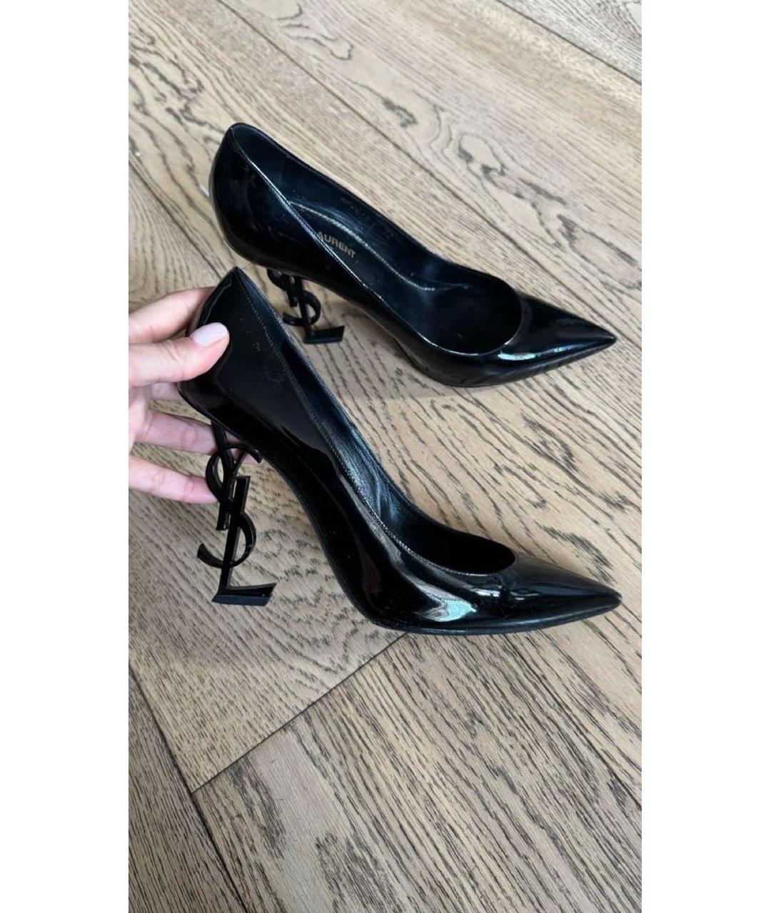 SAINT LAURENT Черные туфли из лакированной кожи, фото 2