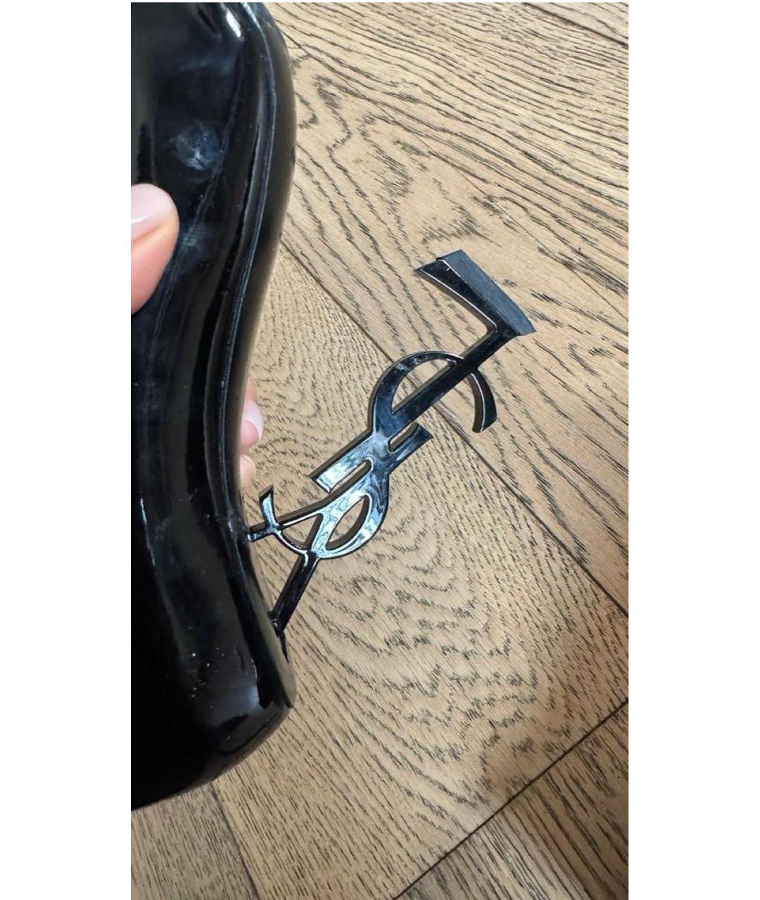 SAINT LAURENT Черные туфли из лакированной кожи, фото 4