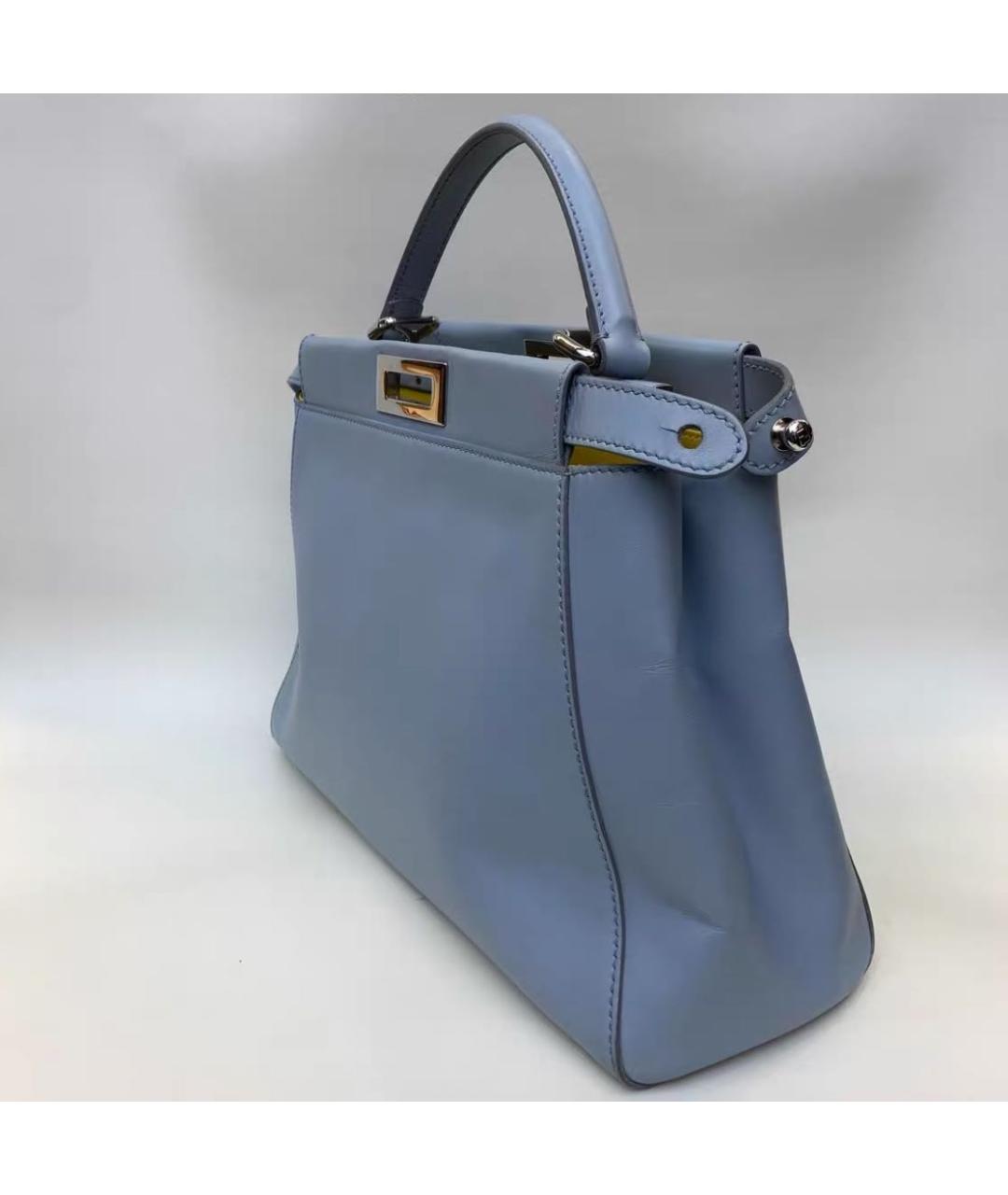 FENDI Голубая кожаная сумка тоут, фото 4