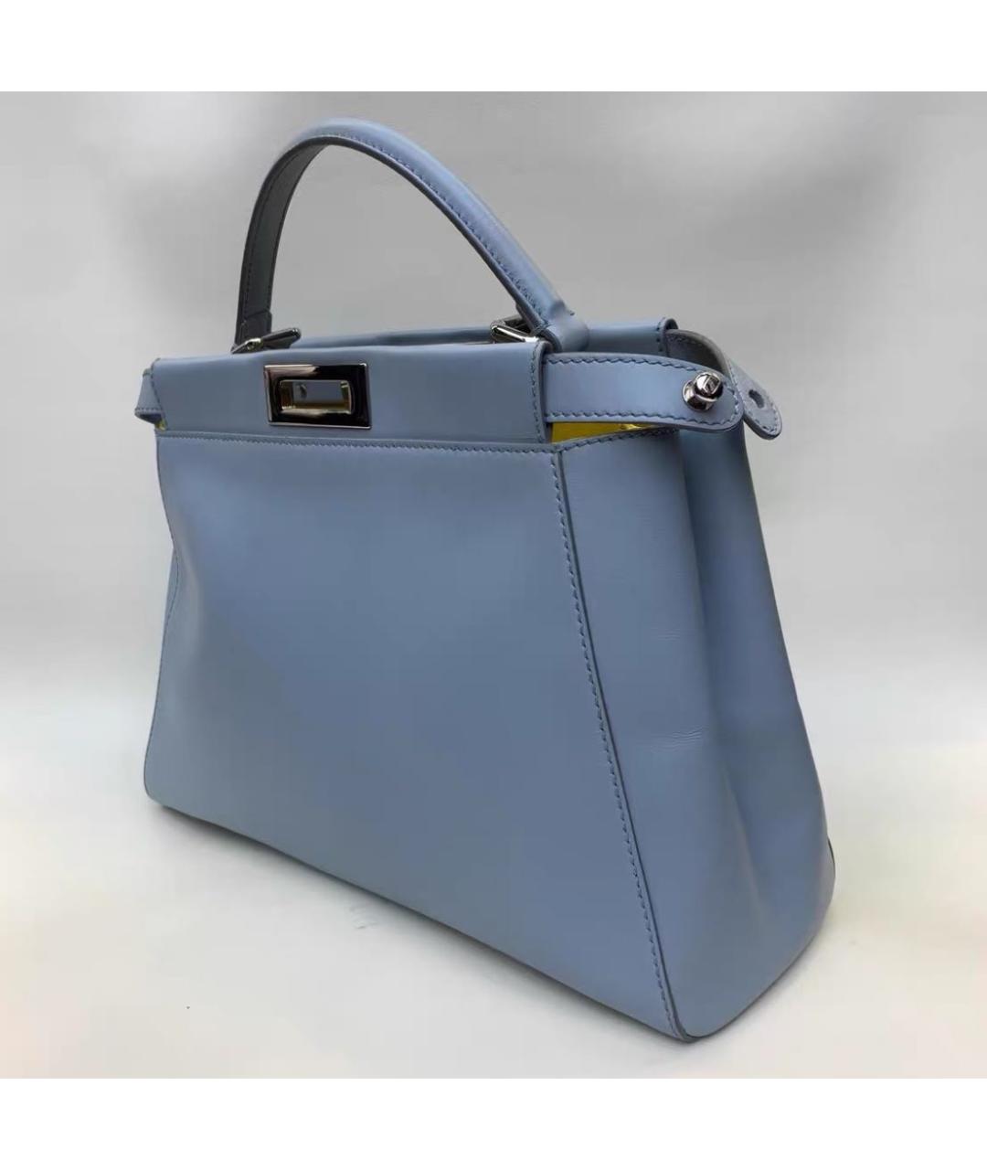 FENDI Голубая кожаная сумка тоут, фото 7