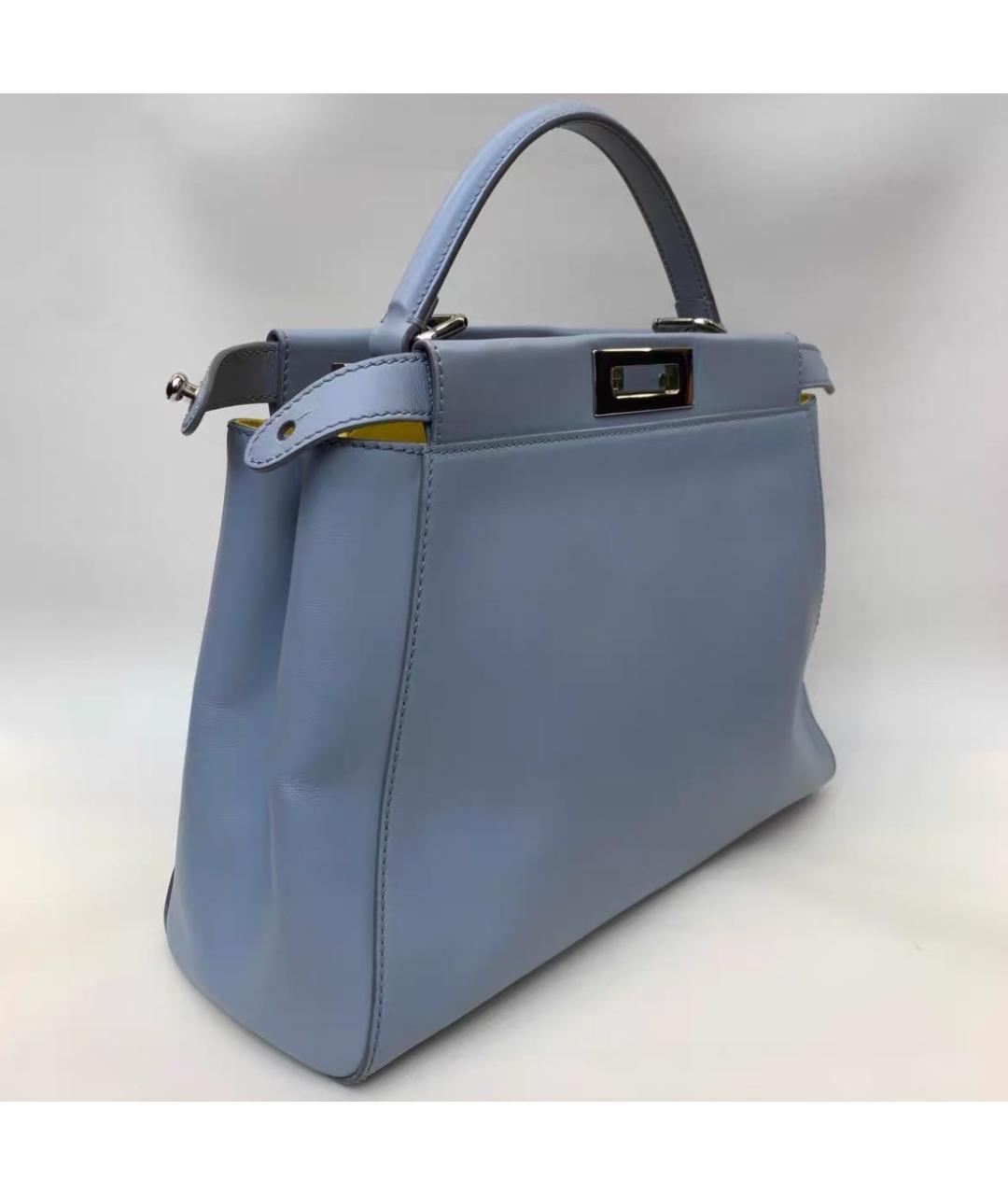FENDI Голубая кожаная сумка тоут, фото 5