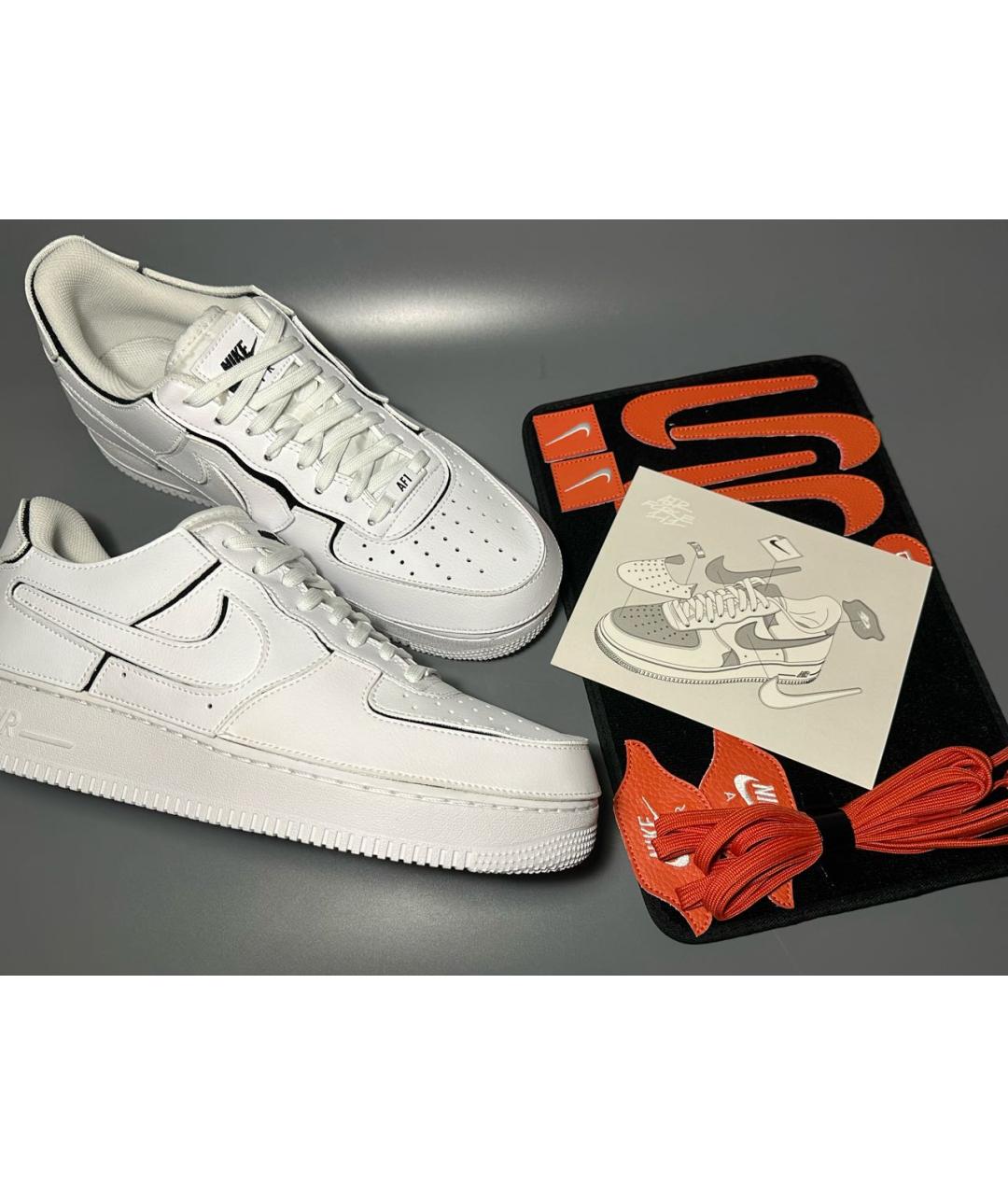 NIKE Белые кожаные низкие кроссовки / кеды, фото 5