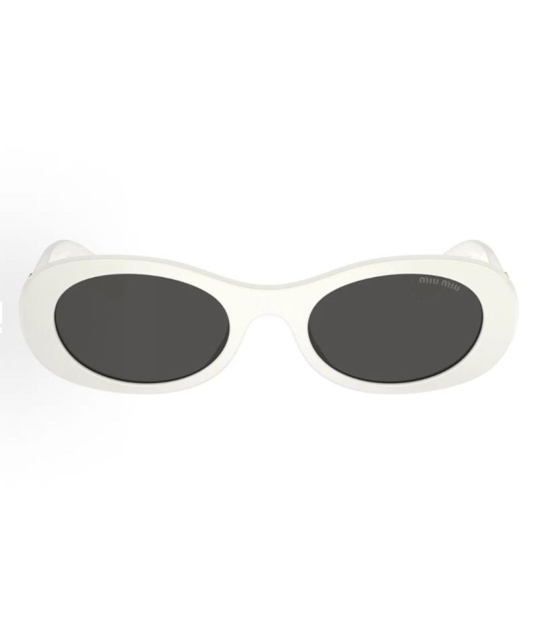 MIU MIU Белые пластиковые солнцезащитные очки, фото 2