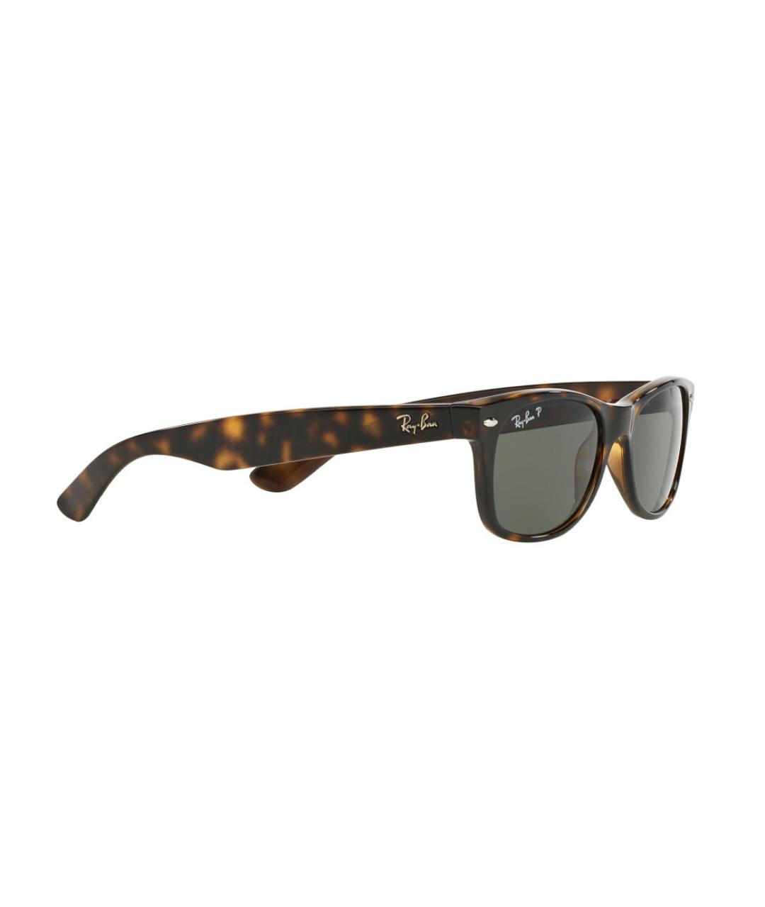 RAY BAN Коричневые пластиковые солнцезащитные очки, фото 1