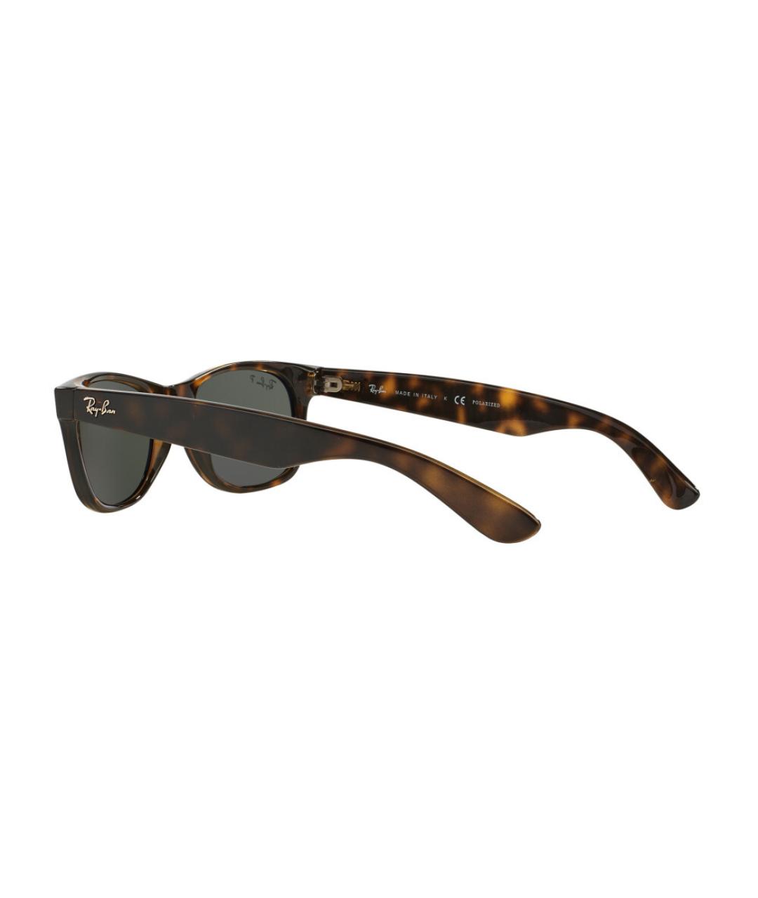 RAY BAN Коричневые пластиковые солнцезащитные очки, фото 5