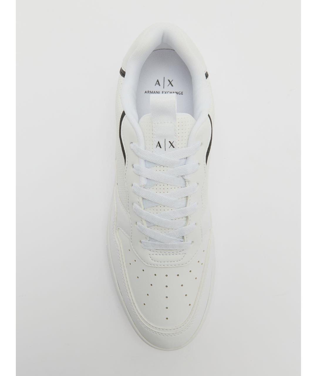 ARMANI EXCHANGE Белые низкие кроссовки / кеды из искусственной кожи, фото 4