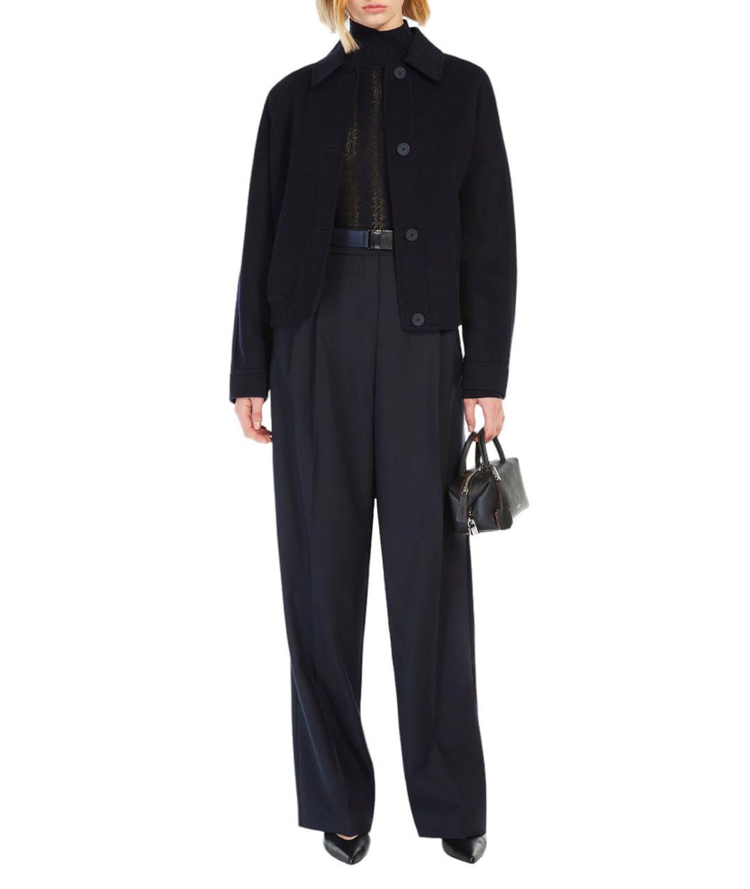 MAX MARA STUDIO Синие шерстяные брюки широкие, фото 7