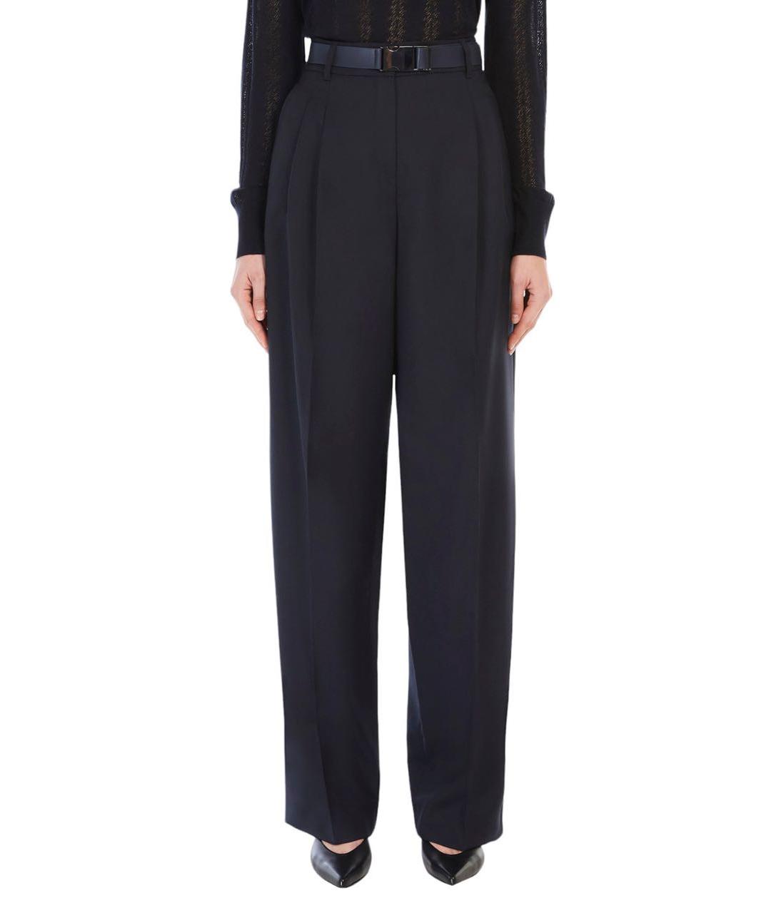 MAX MARA STUDIO Синие шерстяные брюки широкие, фото 6
