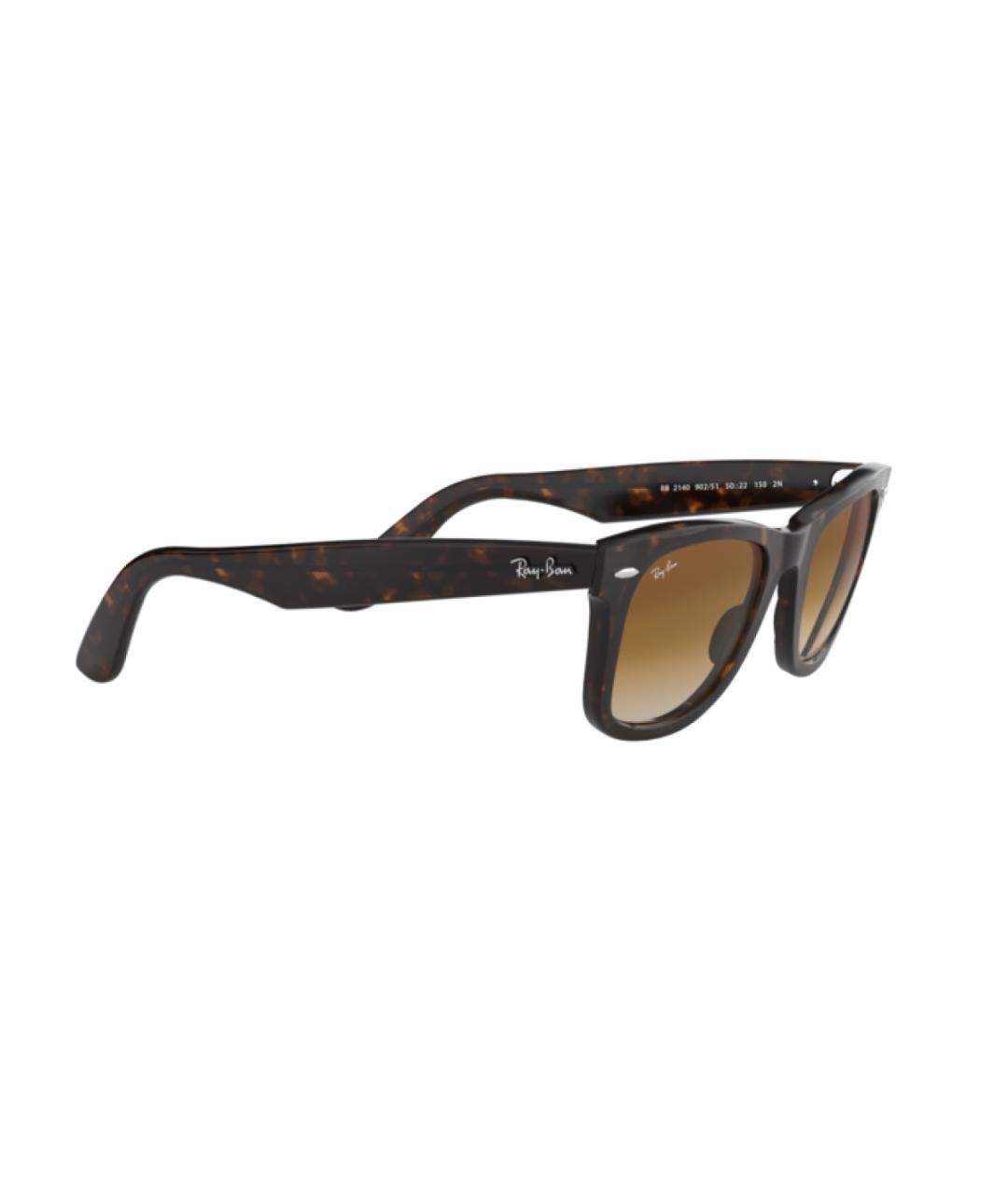 RAY BAN Коричневые пластиковые солнцезащитные очки, фото 7