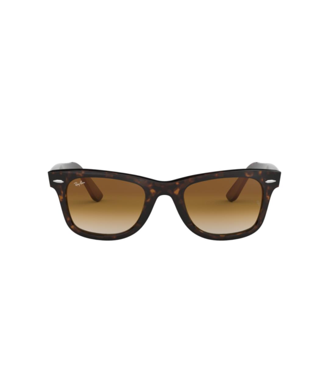 RAY BAN Коричневые пластиковые солнцезащитные очки, фото 2