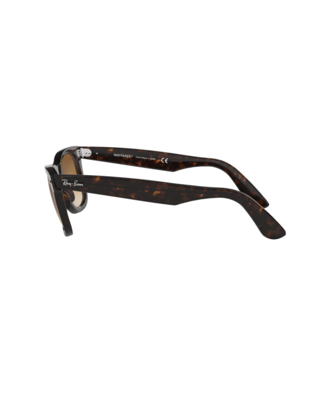 RAY BAN Коричневые пластиковые солнцезащитные очки, фото 3