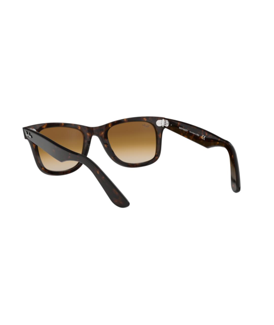 RAY BAN Коричневые пластиковые солнцезащитные очки, фото 5