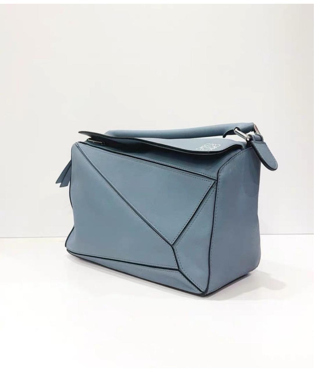 LOEWE Голубая кожаная сумка тоут, фото 3