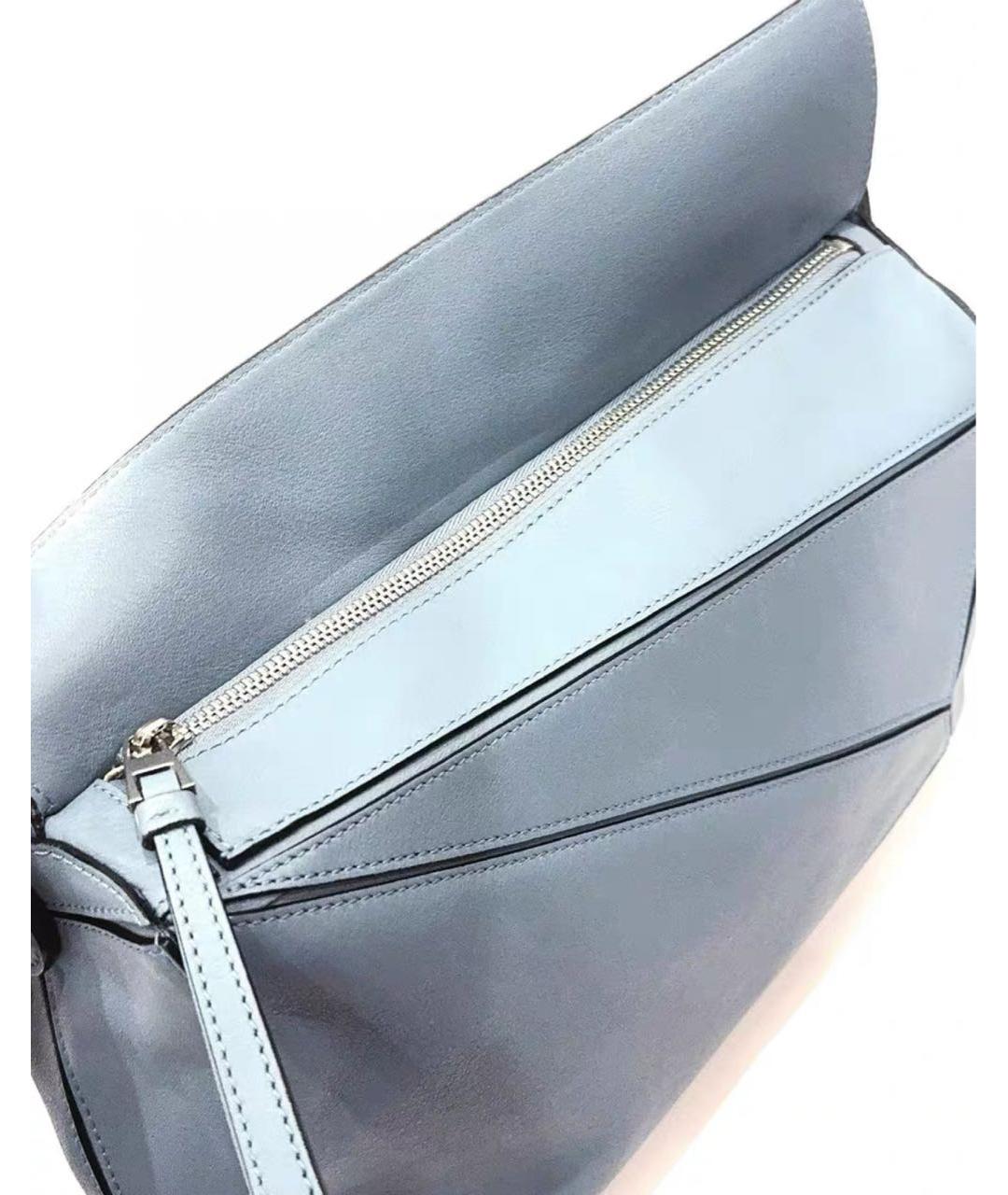 LOEWE Голубая кожаная сумка тоут, фото 6