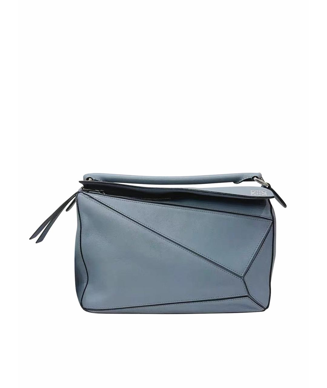 LOEWE Голубая кожаная сумка тоут, фото 1