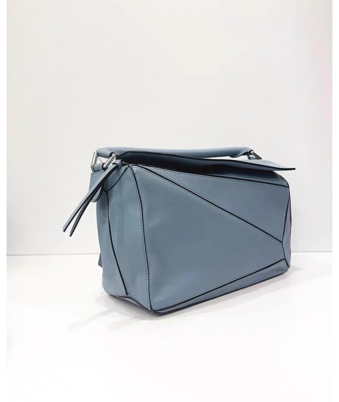 LOEWE Голубая кожаная сумка тоут, фото 4