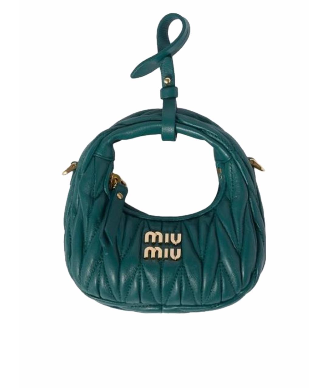 MIU MIU Зеленая кожаная сумка через плечо, фото 1