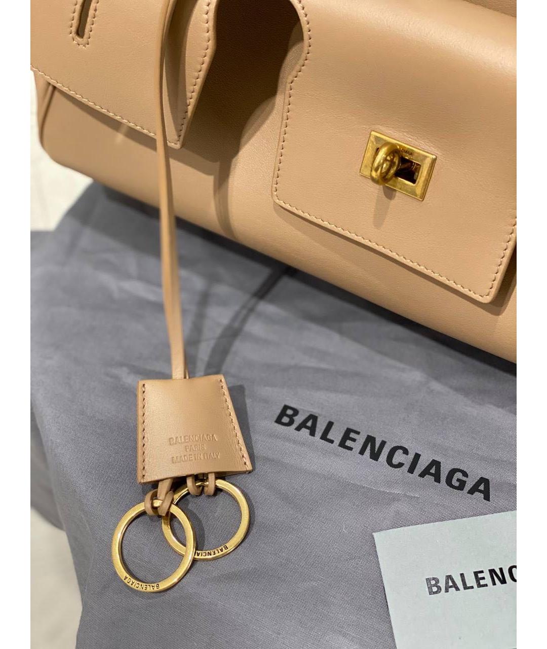 BALENCIAGA Бежевая кожаная сумка тоут, фото 3