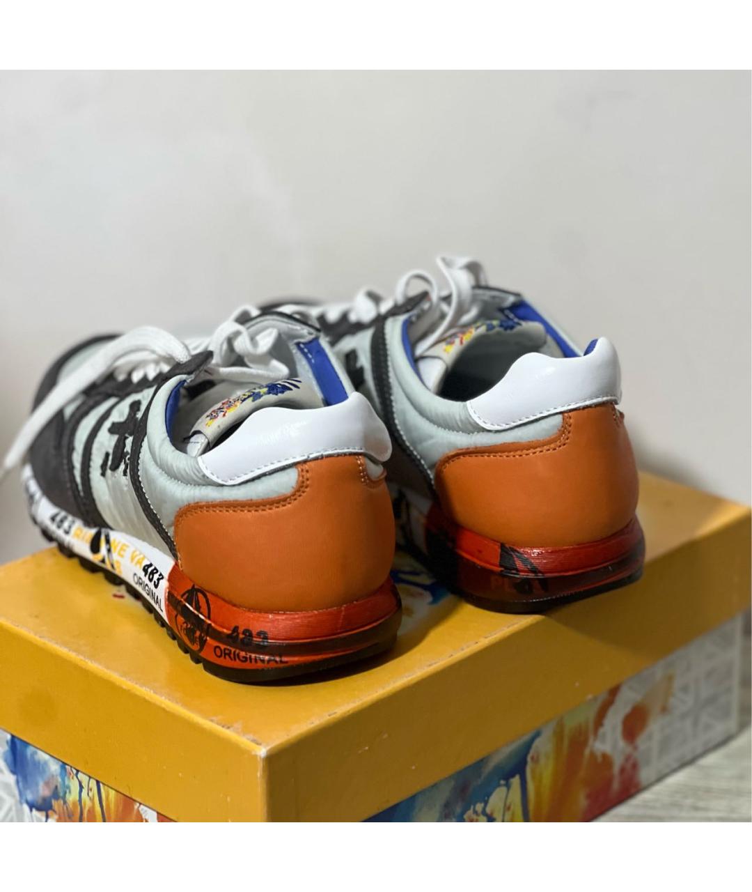 PREMIATA Синие кеды из искусственной кожи, фото 4