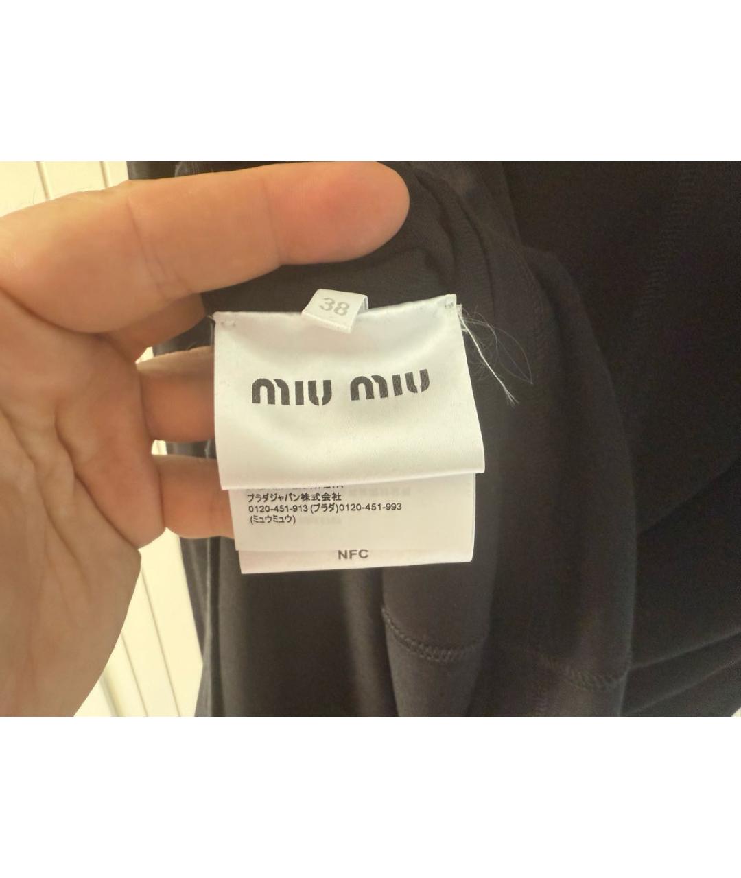 MIU MIU Черное шелковое повседневное платье, фото 5